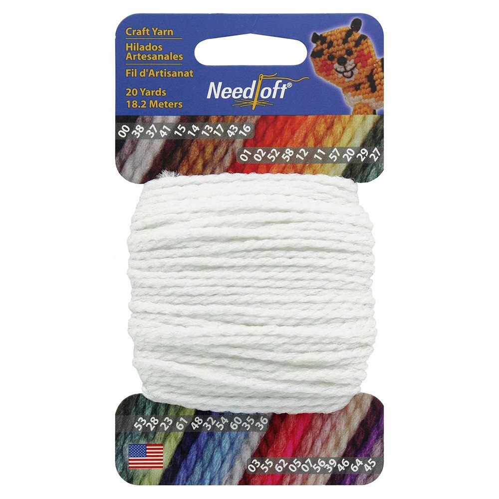 Needloft Craft, Nylon Yarn, 20 Yard, Spool, White